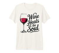 Il Vino guarisce l'anima Vintage Bicchiere da Vino Sommelier Joke Maglietta Premium