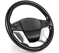 Il Volante Da 38 Cm Copre La Morbida Treccia Di Cuoio Artificiale Sul Volante Dell'auto Con Accessori Interni Per Ago E Filo Coprivolante