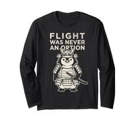 Il Volo del Pinguino Non è mai Stato un'opzione Divertente Samurai Giapponese Maglia a Manica