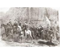 Il volo del presidente Jefferson Davis e dei suoi ministri sopra la Georgia Ridge cinque giorni prima della sua cattura nel 1865. Jefferson Finis Davis 1808 - 1889. politico americano l'unico