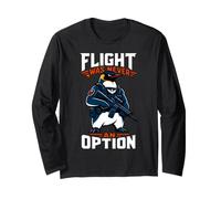 Il Volo Non è mai Stato unopzione Commando Penguin Soldier Dad Joke Maglia a Manica