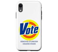 Il voto nerd divertente rimuove la democrazia delle macchie arancioni ostinate Custodia per iPhone XR