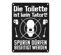 Il WC non è un segno di scena del crimine può essere eliminato, targa in metallo da 15 x 20 cm, divertente targa in metallo per il WC come idea regalo divertente per la prima casa per mantenere pulito