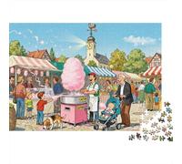 Il Weekend Market Cotton Candy Drift Puzzle in Legno Impermeabile DIY Puzzles Da 1000 Pezzi Per Adulti Sfidanti E Rompicapo Per Decorazioni Domestiche