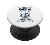 Il whisky va nella saggezza esce bevendo un bevitore di whisky PopSockets PopGrip Adesivo