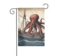 Il YYHWHJDE Octopus and boat Dimensioni precise di questa bandiera da giardino è di 30,5 x 45,7 cm, che è un rapporto dorato accuratamente progettato. Si adatta perfettamente alla stragrande