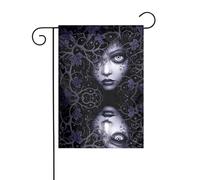 Il YYHWHJDE viola nero goth spettrale Le dimensioni precise di questa bandiera da giardino sono 30,5 x 45,7 cm, che è un rapporto dorato accuratamente progettato. Si adatta perfettamente alla