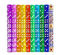 ILamourCar Dadi da Gioco, 100 Pezzi 12mm Dadi 6 Facce, per Tenzi, Farkle, Tombola, Bunco Insegnare Matematica, 10 Colori