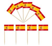 iLamvie 100 pcs Spagnolo Bandiera di Stuzzicadenti,Mini Bandierine Spagnolo Stuzzicadenti,Carta Bandiera Spagnolo Picks,Utilizzato per Panini Frutta Festa Pub Decorazione