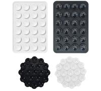 iLamvie 4-pack porta telefono universale, ventosa per smartphone, supporto per selfie e video, antiscivolo, facile da usare (rettangolo Nero+bianco&circolare Nero+bianco)