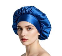 iLamvie Cuffia Seta Capelli Ricci,Silk Bonnet,Berretto Da Notte Raso Elastico Per Dormire Cappello Da Notte Per Donna Berretto Da Notte Raso Per Donna Ragazza(blu)
