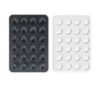 iLamvie ventosa per telefono 2-pack adatte a tutti i modelli di telefono, porta telefono antiscivolo per selfie e video, hands-free, durevole e facile da usare(bianco e nero)