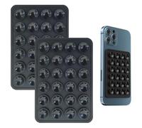 iLamvie ventosa per telefono 2-pack adatte a tutti i modelli di telefono, porta telefono antiscivolo per selfie e video, hands-free, durevole e facile da usare(2 Nero)