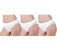 Ilary 3 Slip a Vita Bassa Donna Modello cod.0618 Cotone antiallergico Intimo Senza Cuciture Mutanda Mutandina Ragazza (L/XL, Bianco)