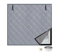 Ilat - Pellicola per finestra invernale di alta qualità e termica, in cotone, antivento, per porte, autoadesiva, 85 x 260 cm, soluzione a risparmio energetico, colore: grigio