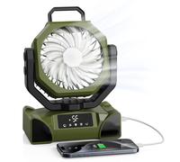 ilatore da campeggio a batteria da 20000 mAh con telecomando, ventilatore da tavolo portatile con luce LED, ventilatore oscillante a 5 velocità, modalità notturna e timer, per tende, emergenze