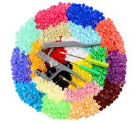 ilauke - 400 Bottoni Automatici a Pressione in Plastica, Con Pinze T5, 12 mm, 20 Colori Bottoni a Pressione Perfetti per Vestiti, Pannolini di Stoffa