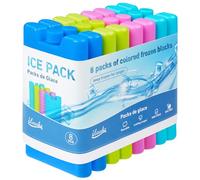 ilauke 8 sacchetti refrigeranti da 200 ml, per borsa frigo, raffreddamento lungo, batteria refrigerante per il contenitore del pranzo, in 4 colori, per il pranzo, borsa termica e frigo, contenitore