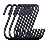 ilauke Confezione da 32 Ganci Resistenti a S, Neri a Forma di S,Multifunzionali Ganci a Forma di S Attaccapanni Gancio per Cucina, Camera da Letto e Ufficio (Nero Opaco)