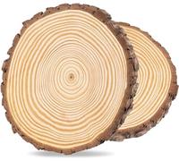 ilauke Dischi in legno, 2 pezzi, 20 - 22 cm, rotondi, in legno naturale, circa 20 mm di spessore, per fai da te, per matrimoni, centrotavola di Natale