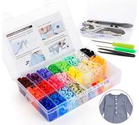 ilauke Pinza con 400 Bottoni a Pressione T5 Bottoni con Pinze a Pressione in 20 Colori Accessori per Fai,12mm Set di Bottoni Automatici in Plastica Pulsante di Pressione di Resina e Pinze in Metallo