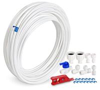 ilauke Tubo per Frigorifero 6,35 mm (1/4") Set di Collegamento per Tubo D'alimentazione Dell'acqua con Raccordo Connettori Filtro Acqua ad Osmosi Inversa per Connessione