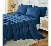 ILAVANDE - Set di lussuose lenzuola per letto king size, 6 pezzi, qualità alberghiera, in microfibra 1800, non creano pieghe e sono traspiranti, con angoli profondi 35,5 cm, misura king size, colore