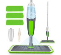 ILAVCOOL Lavapavimenti a Spruzzo, Spray Mop Lavapavimenti Pavimenti con Un Flacone Spray Riutilizzabile e 3 Tamponi di Ricambio, Mop Piatto per Cucina, Legno Duro, Laminato, Legno, Ceramica, 550 ml