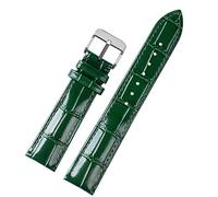 ILAZI 18 mm, 20 mm, 22 mm, con motivo di bambù di alta qualità, morbida, da uomo, a farfalla, con fibbie, bouquet, colore verde pelle, 20mm, Agata