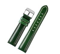 ILAZI 18 mm, 20 mm, 22 mm, con motivo di bambù di alta qualità, morbida, da uomo, a farfalla, con fibbie, bouquet, colore verde pelle, 20mm, Agata