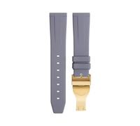 ILAZI 20mm 22mm Soft Fluororubber Watchband Wristband For TUDOR Strap 39mm Black Bay Heritage Fold Buckle Universal Accessories FKM Rubber Watchbands(Gray Gold Buckle,20mm)