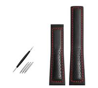 ILAZI Cinturino in pelle di mucca 22 millimetri Cinturino Per Tag Heuer Fiyta Tissot Cinturino Della Vigilanza Punti Rossi Bracciale In Vera Pelle, 22mm, Agata