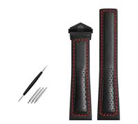 ILAZI Cinturino in pelle di mucca 22 millimetri Cinturino Per Tag Heuer Fiyta Tissot Cinturino Della Vigilanza Punti Rossi Bracciale In Vera Pelle, 22mm, Agata