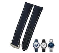 ILAZI Cinturino in tela di nylon da 19 mm, 20 mm, 21 mm, con estremità curva, adatto per Omega Seamaster 300 AT150 Speedmaster, 19mm Silver clasp