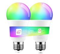 iLC Lampadine Alexa Colorate LED, Bianca Calda 2700K E27 RGBW Compatibile con Alexa (Sono necessari i dispositivi Echo), Multicolore Cambiare Colore Lampadina, 70 Watt Equivalent (2 Pezzi)
