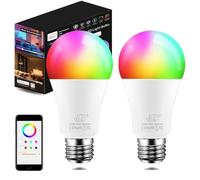iLC Lampadine Alexa, E27, LED Lampadina Smart, Compatibile con Alexa (sono necessari i dispositivi Echo), 6000K luce bianca fredda + Multicolore (2 pezzi)
