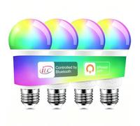 iLC Lampadine Bluetooth Colorate LED, 2700K-6000K E27 RGBW Compatibile con Alexa (Sono necessari i dispositivi Echo), Multicolore Cambiare Colore Lampadina, 70 Watt Equivalent (4 Pezzi)