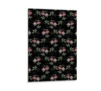 Ilcargoa Hudson - Poster con motivo floreale con rosa canina, stampa artistica su tela, decorazione da parete per ufficio, casa, regalo, 60 x 90 cm