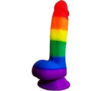 -Đildò Rrealistico Ŝiličone, Peņe Gigante Forte Ventosa per Ġiochi Ŝessụali Ānale e Vaĝinåli, Đildø Ānalê Ġioćattolő Ŝessừalẹ per Donne Uomo/Multicolore/7.5In