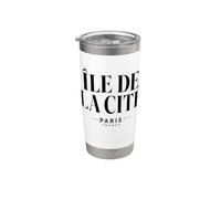 Île de la Cité Parigi Francia Stampa Nera Bicchiere termico in acciaio inox doppia parete