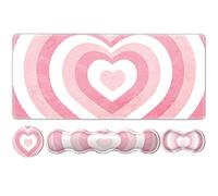 iLeadon Set mouse per tastiera, grande tappetino per mouse da gioco + poggiapolsi per tastiera, cuscino per mouse + sottobicchiere, tappetino da scrivania esteso 89,9 x 39,9 cm, per casa, ufficio,