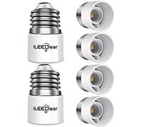 ILEEDear E27 a E14 Adattatore, Adattatore lampadina e27 e14, Socket Adapter Adattatore, E27 Portalampada per Lampadine LED e incandescenza e CFL, 6Pezzi