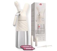 ILGGRO iSi "Creative Whip" 0,5 l, bottiglia e testa in acciaio inox, ad es. rivestito in silicone, bianco avorio