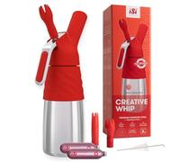 ILGGRO iSi "Creative Whip" 0,5 l, bottiglia e testa in acciaio inox, ad es. rivestito in silicone, rosso