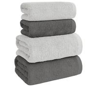IlGruppone Asciugamani Bagno Super Morbida 100% Spugna Puro Cotone 500 Gr 4 Pezzi 2 Salvietta Viso 2 Asciugamano Ospite Mani qualità Certificato Oeko-Tex Salviette - Smoke/GrigioPerla