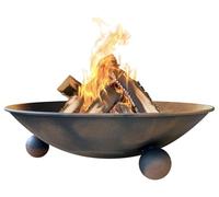 IlGruppone Braciere da Giardino Ø57 Cm Cesto da Esterno per Fuoco Design Moderno Arredo Giardino Colore Ruggine con Fori Drenaggio Interno Utilizzabile Come PortaLegna PortaOggetti PortaVasi