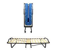 IlGruppone Brandina Ortopedica Pieghevole con Materasso Rete A Doghe Lettino Singolo Trasportabile Branda Rotelle Letto 80 x 200 Cm Prodotto Italiano