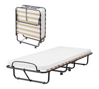 IlGruppone Brandina Pieghevole A Doghe con Materasso Letto Ospiti Struttura Resistente con Ruote Girevoli Prodotto Italiano Branda Ortopedica Richiudibile 80x190 Cm Trasportabile