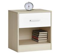 IlGruppone Comodino Moderno Cassetto con Maniglia E Scomparto Aperto Camera da Letto Portalibri Oggetti Mensola Libreria - Naturale