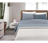 IlGruppone Completo Lenzuola Invernali Bicolore Set Biancheria da Letto Anti Pilling in Calda Flanella sopra,sotto con Angoli Elasticizzati E Federe Felpate - Blu-Azzurro - Matrimoniale